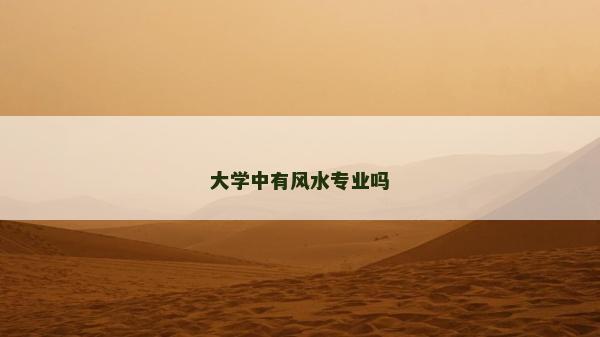 大學中有風水專業嗎
