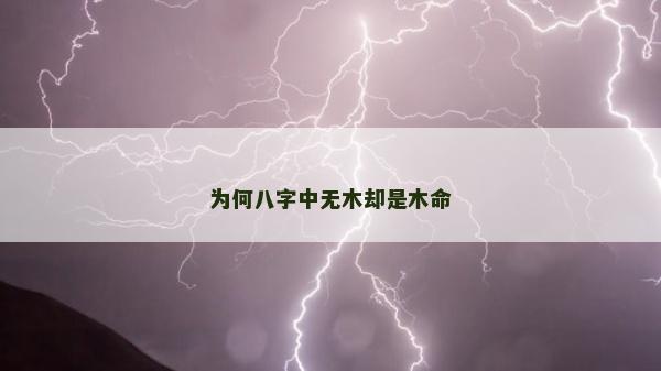 為何八字中無木卻是木命