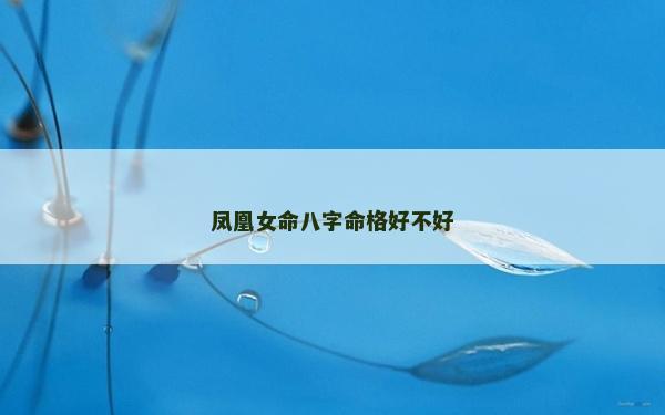 鳳凰女命八字命格好不好 鳳凰女命八字命格好不好