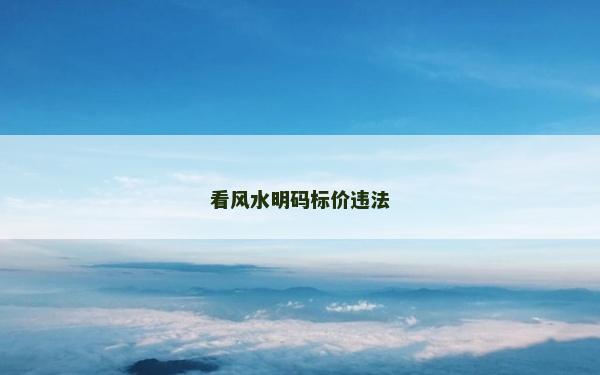 看風水明碼標價違法