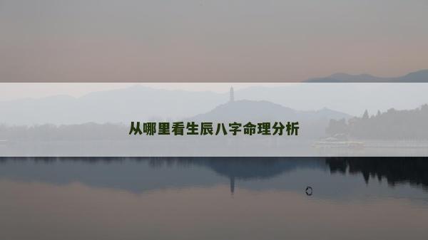 從哪里看生辰八字命理分析 從哪里看生辰八字命理分析