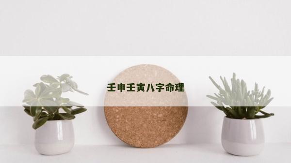 壬申壬寅八字命理 壬申壬寅八字命理