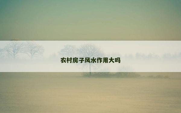 農(nóng)村房子風水作用大嗎 農(nóng)村房子風水作用大嗎