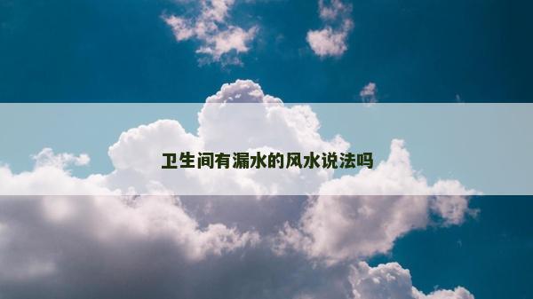 衛(wèi)生間有漏水的風(fēng)水說法嗎