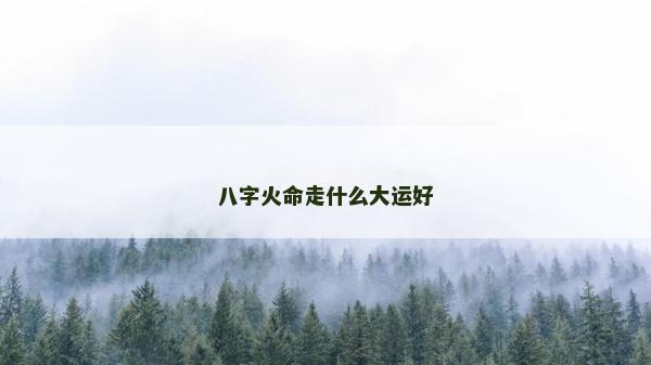 八字火命走什么大運好 八字火命走什么大運好