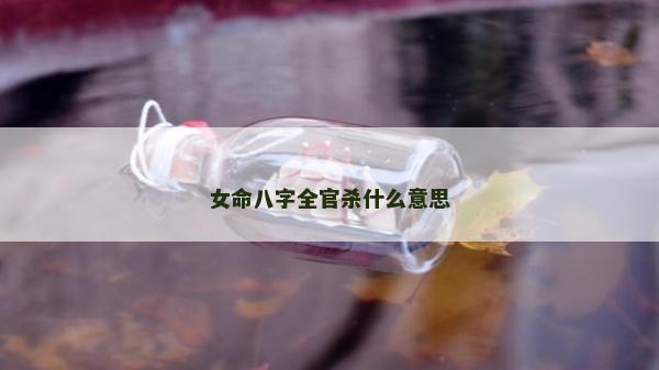 女命八字全官殺什么意思