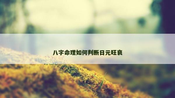 八字命理如何判斷日元旺衰