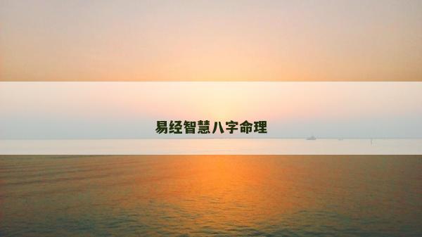 易經(jīng)智慧八字命理
