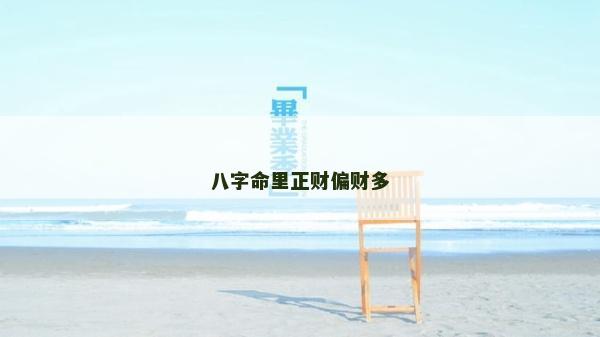 八字命里正財偏財多