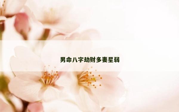 男命八字劫財多妻星弱