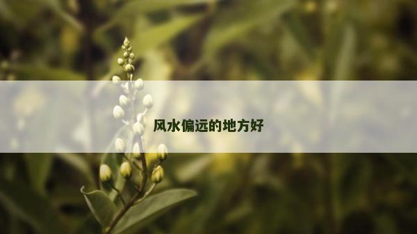 風(fēng)水偏遠(yuǎn)的地方好