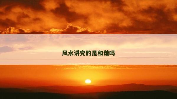 風(fēng)水講究的是和諧嗎