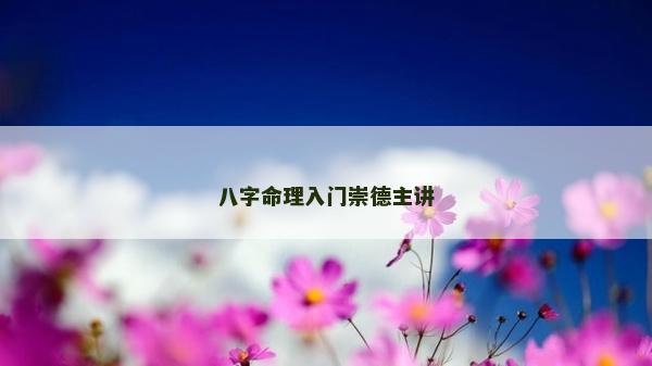 八字命理入門(mén)崇德主講