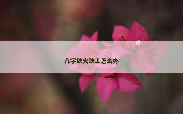 八字缺火缺土怎么辦