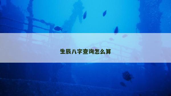 生辰八字查詢怎么算