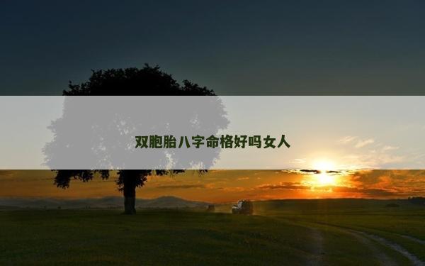 雙胞胎八字命格好嗎女人