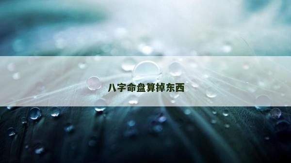 八字命盤算掉東西