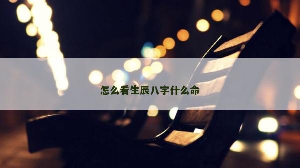 怎么看生辰八字什么命
