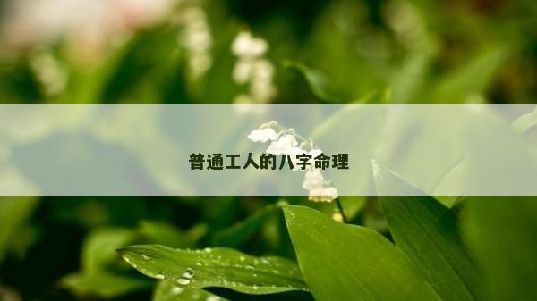 普通工人的八字命理