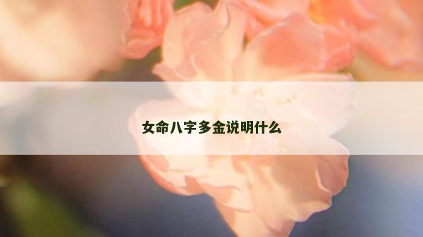 女命八字多金說明什么