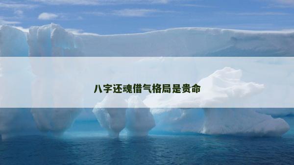 八字還魂借氣格局是貴命