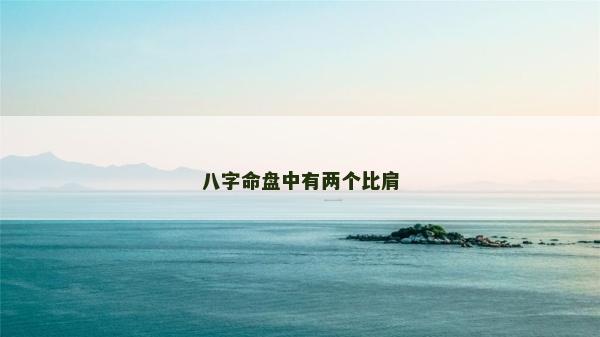 八字命盤中有兩個比肩 八字命盤中有兩個比肩