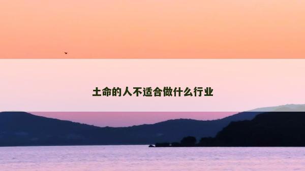 土命的人不適合做什么行業