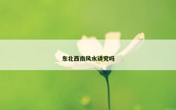 東北西南風水講究嗎