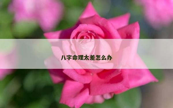 八字命理太差怎么辦