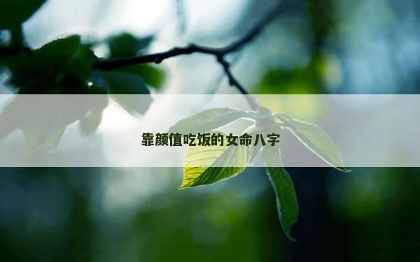 靠顏值吃飯的女命八字